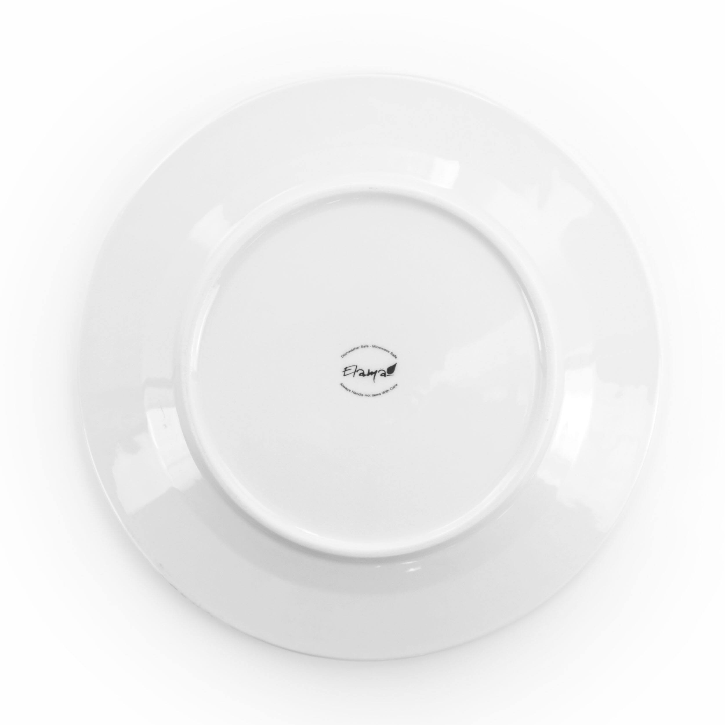 Alt View 3. Elama - Elama Cara 16 Piece Round Porcelain Dinnerware Set in White - White.