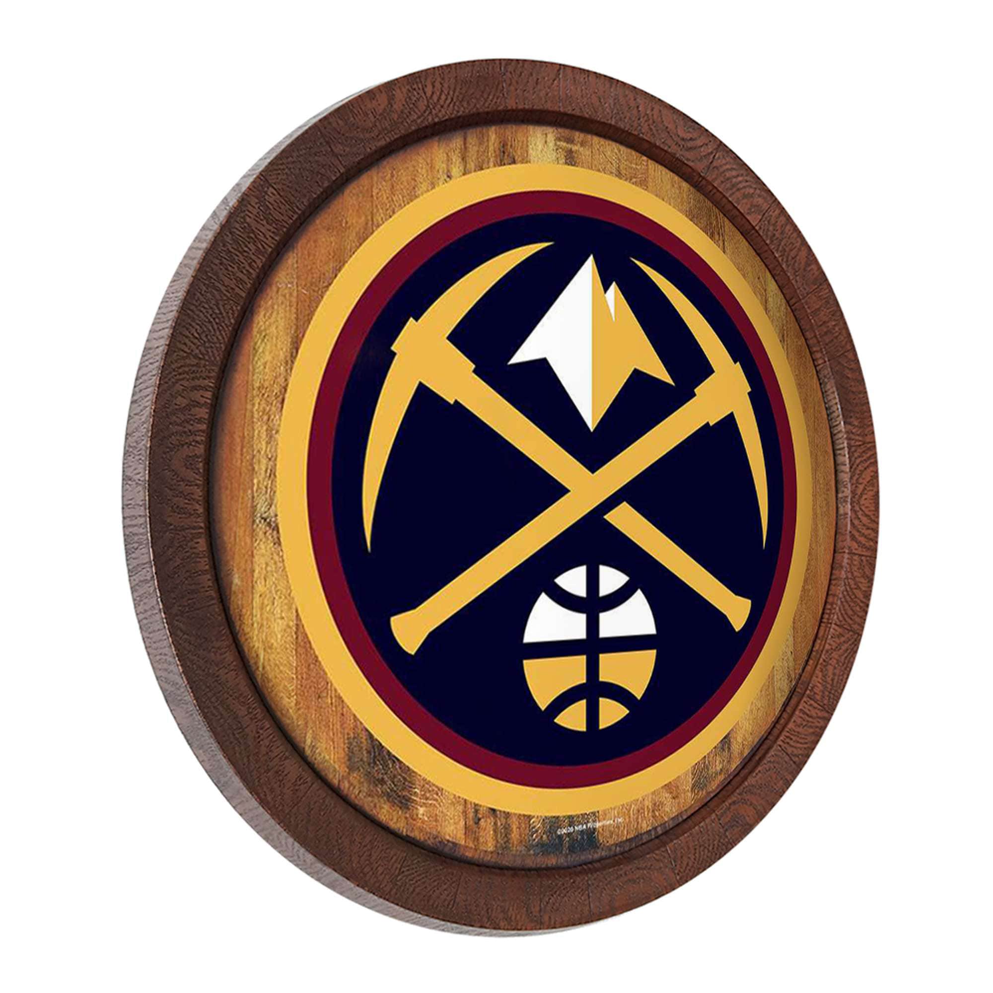 Alt View 1. The Fan-Brand - Denver Nuggets 20.25'' Faux Barrel Top Sign - Multicolor.