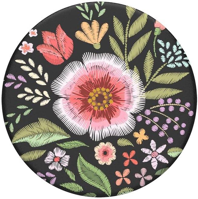 Left. PopSockets - PopSockets PopGrip - Holder and Grip for Smartphone and Tablet with Interchangeable Top - Flower Flair - Flower Flair.
