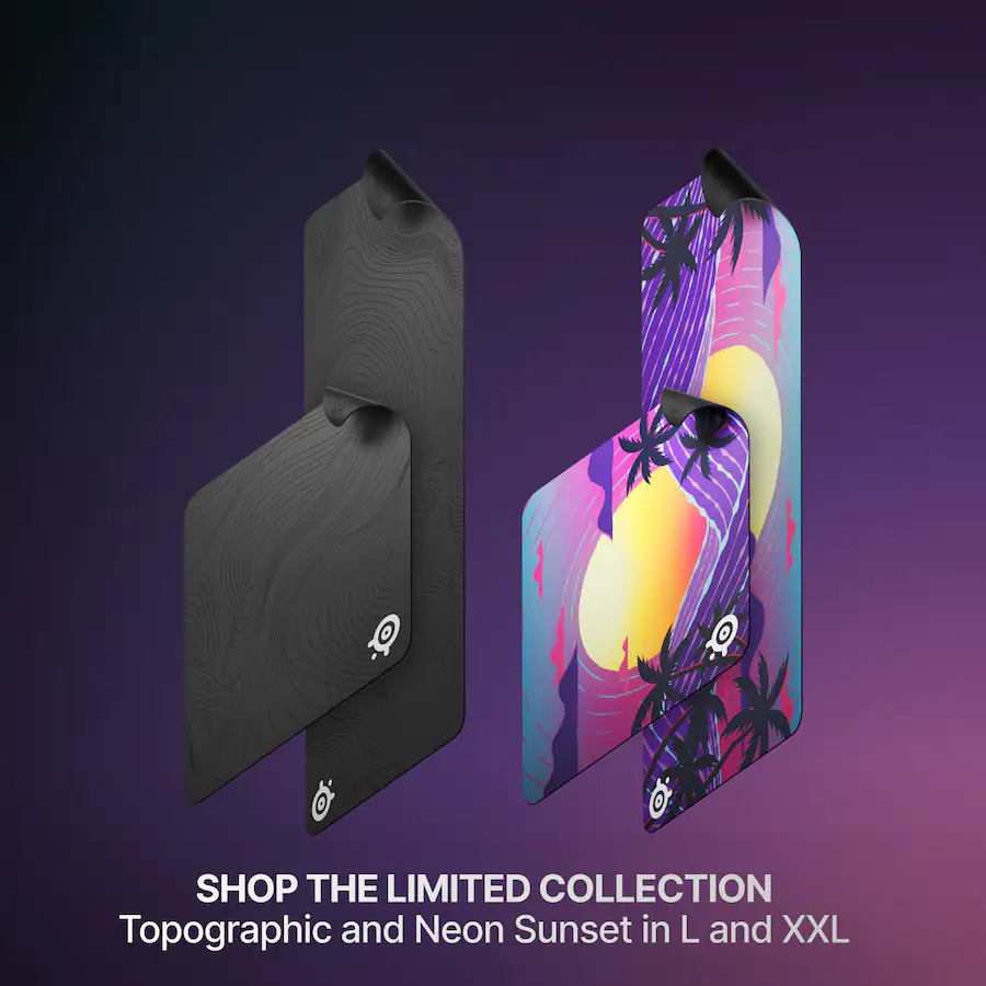 Sundet Line Model SteelSeries QcK Cloth Gaming Mouse Pad (XXL) Neon Sunset Edition Neon ...