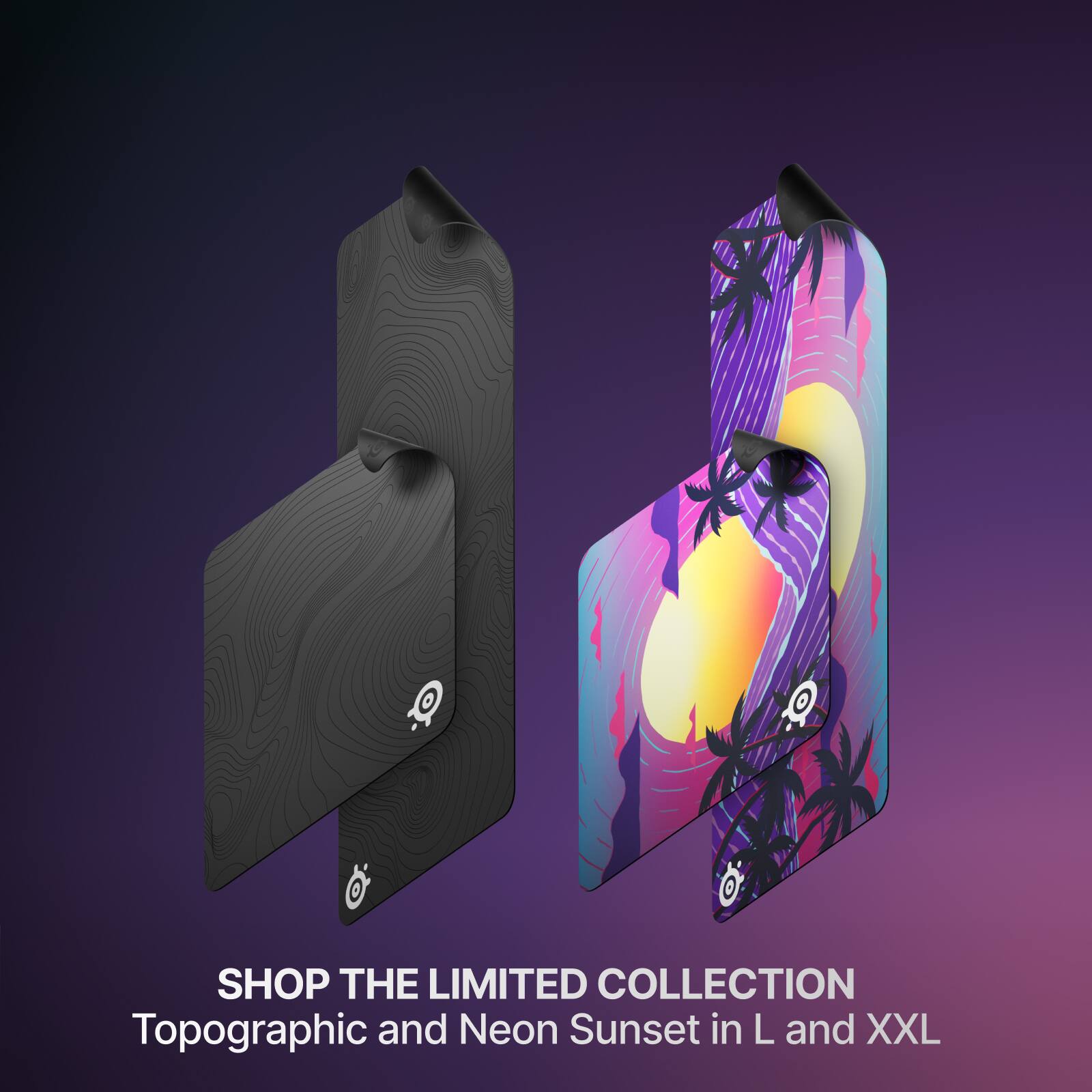 SHOP THE LIMITED COLLECTION  
Topographic and Neon Sunset in L and XXL