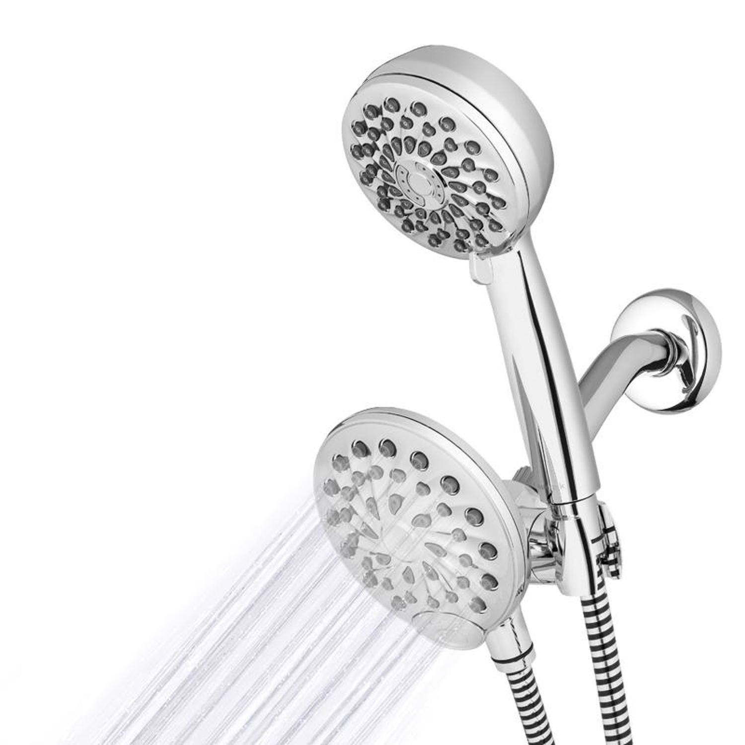 Left. Waterpik - Waterpik PowerPulse Chrome 8 settings Showerhead Combo 1.8 gpm - Chrome.