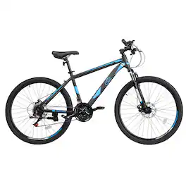 Winado - Men & Women Mountain Bike with 21-Speed Adult Bikes, Double Disc Brake, Suspension Fork and High Carbon Steel Frame - Black&Blue