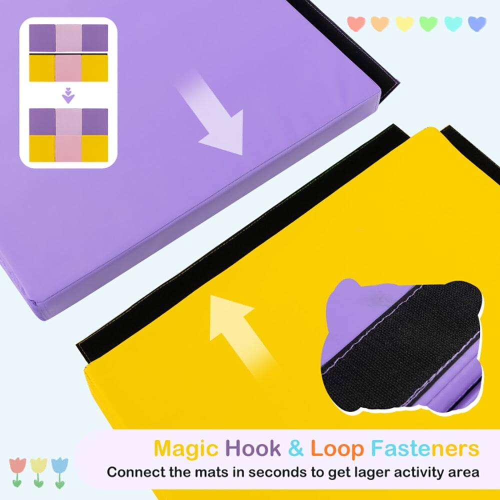Magic Hook & Loop Fasteners  
Connect the mats in seconds to get larger activity area