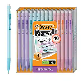 BIC - Xtra Smooth Mechanical Pencils, 0.7mm, #2 Medium Lead, 40/Pack - Black