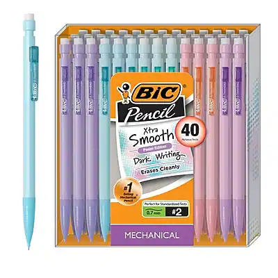 BIC Pencil
Xtra Smooth
40
Dark Writing
Erases Cleanly
#1
Perfect for Standardized Tests
0.7mm
#12
Mechanical