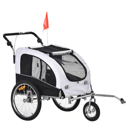 Front. Aosom - Dog Bike Trailer 2-In-1 Pet Stroller with Canopy and Storage Pockets.