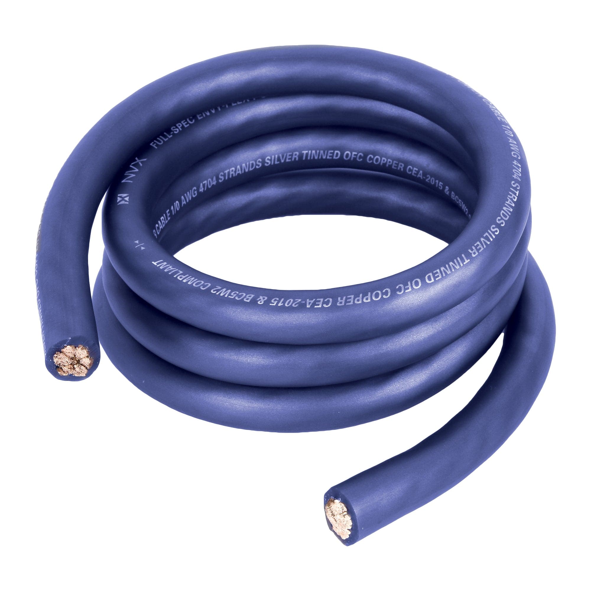 NVX - XW0BL5 Professional Grade 5 ft. of Metallic Powder Blue EnvyFlex True Spec 1/0-Gauge Power/Ground Wire Cable price history on PriceWatchPro