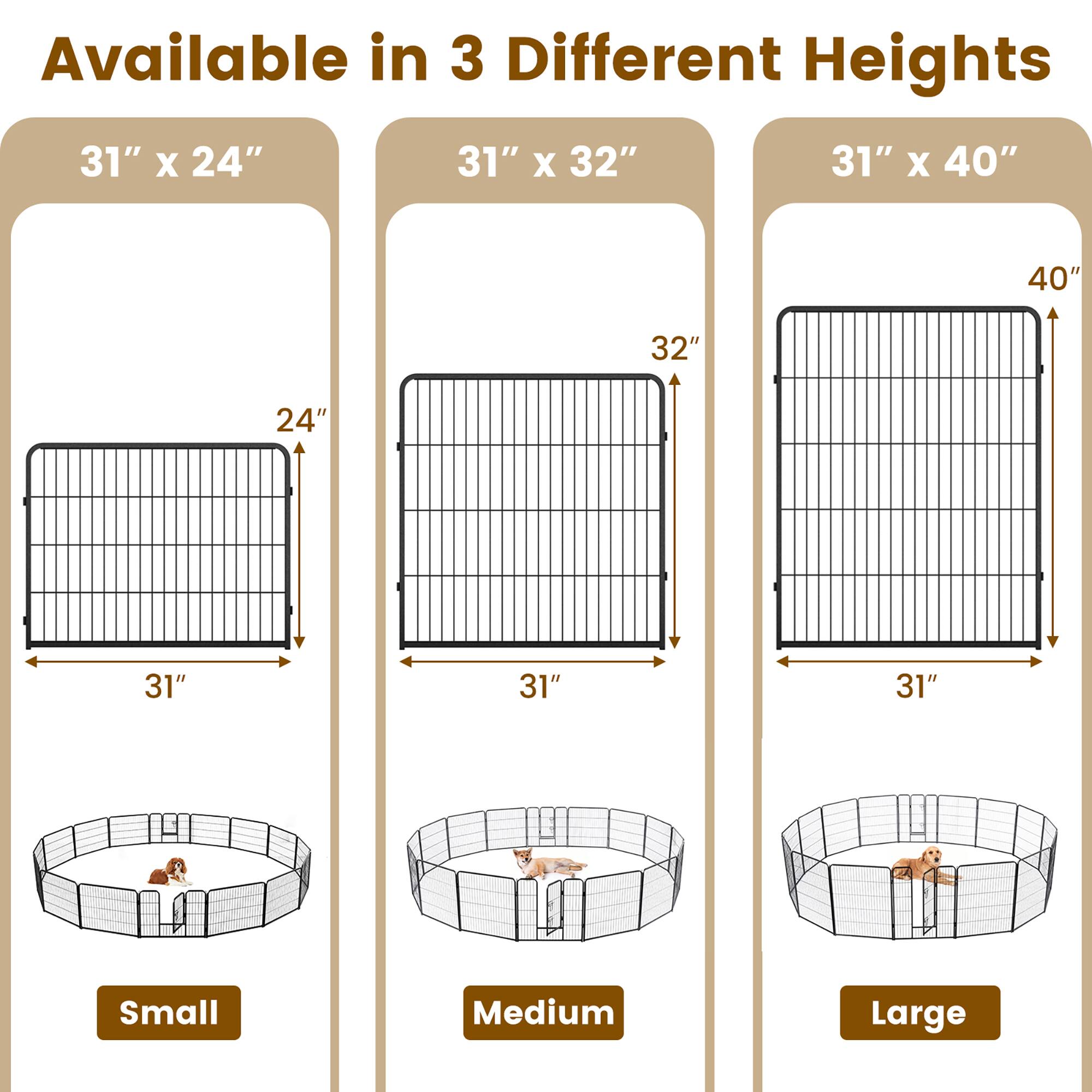 Available in 3 Different Heights

31" x 24"  
Small

31" x 32"  
Medium

31" x 40"  
Large