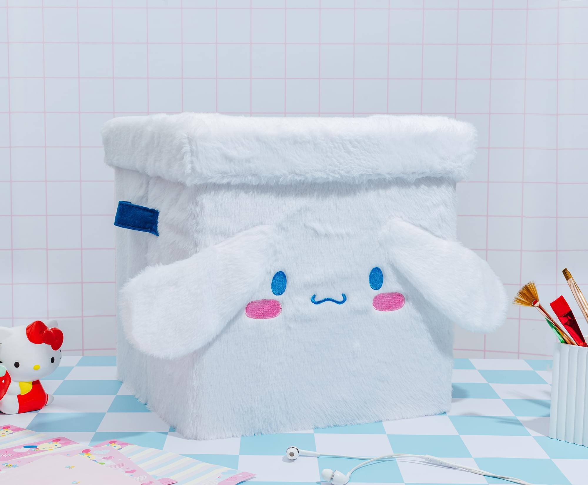 Alt View 3. Ukonic - Sanrio Cinnamoroll 13 x 13 Inch Plush Storage Cube - White.
