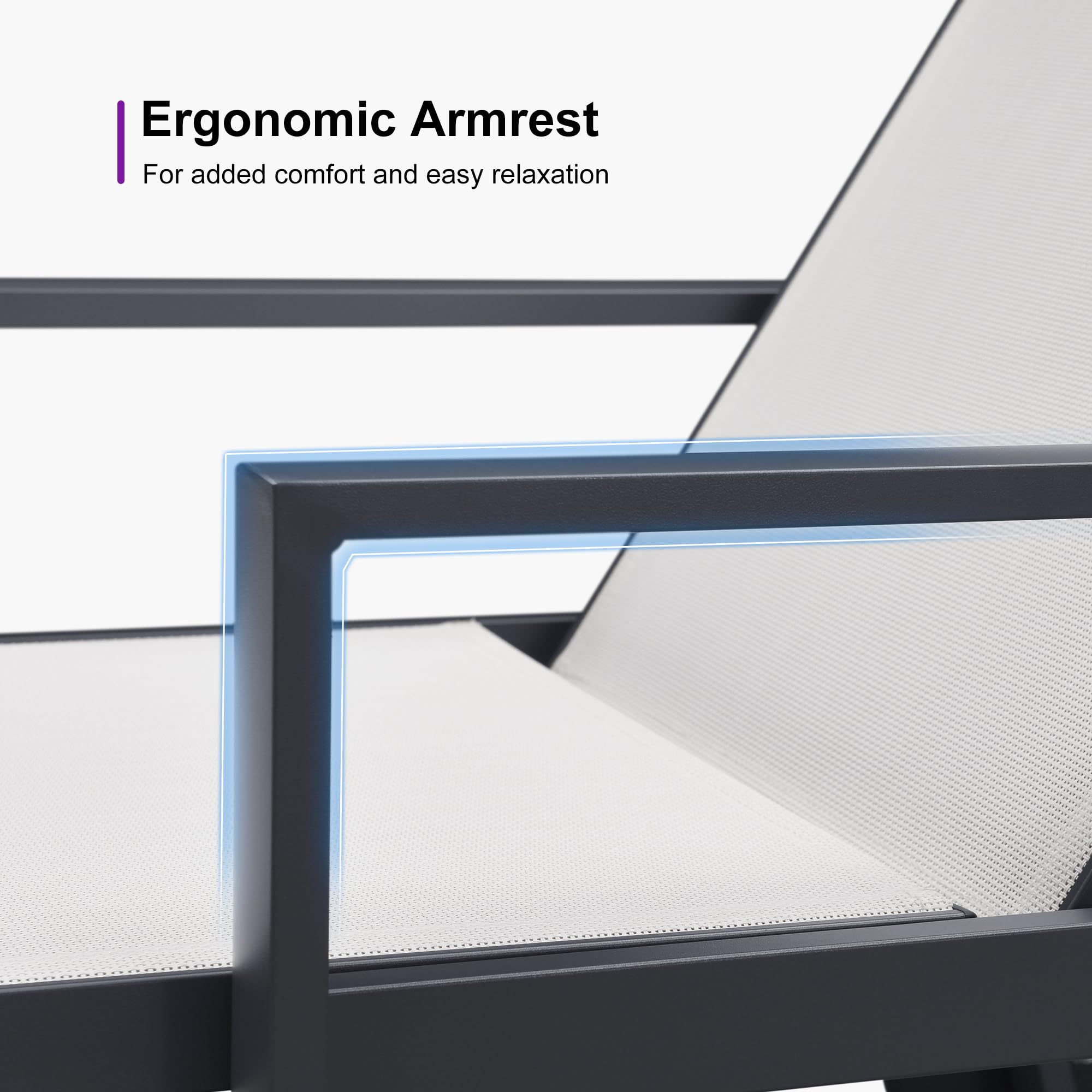 Ergonomic Armrest  
For added comfort and easy relaxation