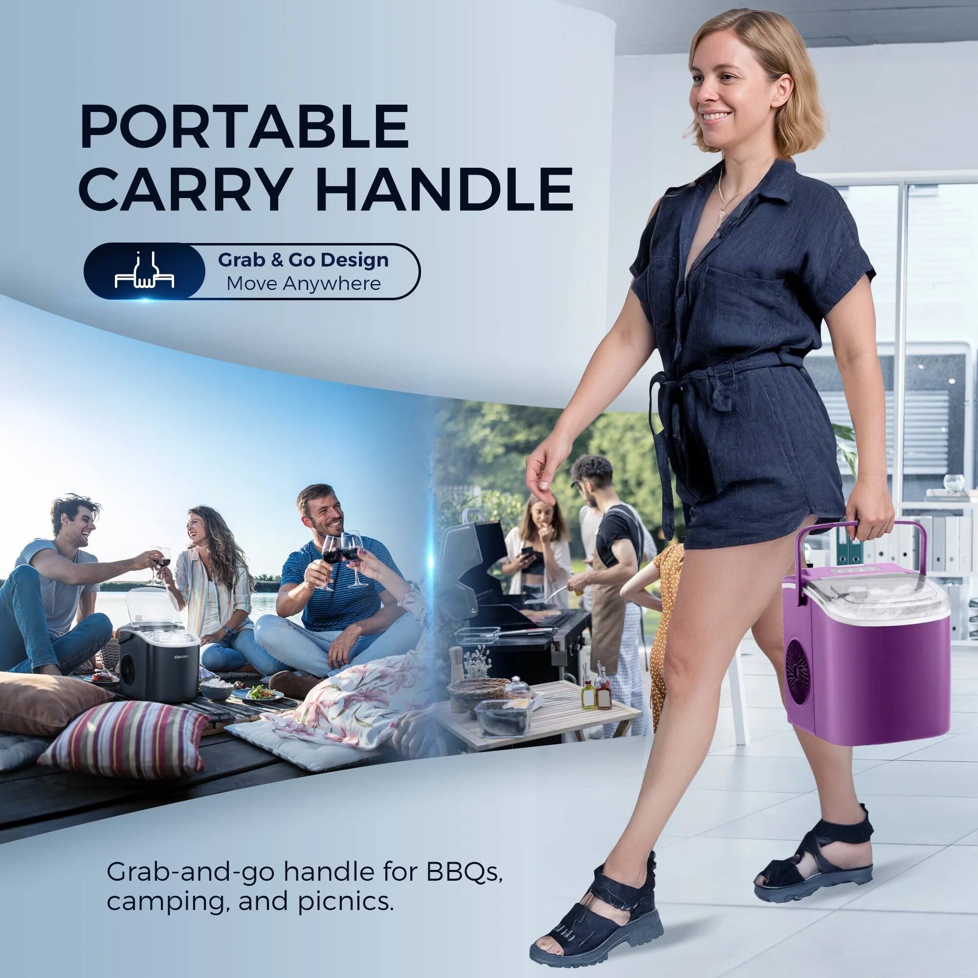 PORTABLE CARRY HANDLE

Grab & Go Design  
Move Anywhere

Grab-and-go handle for BBQs, camping, and picnics.