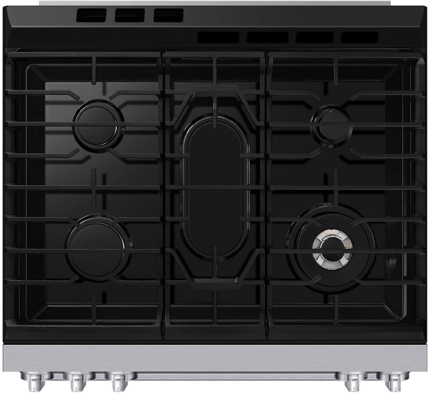 Alt View 20. Samsung - 29 in. Wide 5 Burner 6.3 cu. ft. Bespoke Smart Slide-In Gas Range with Illuminated Precision Knobs - White.