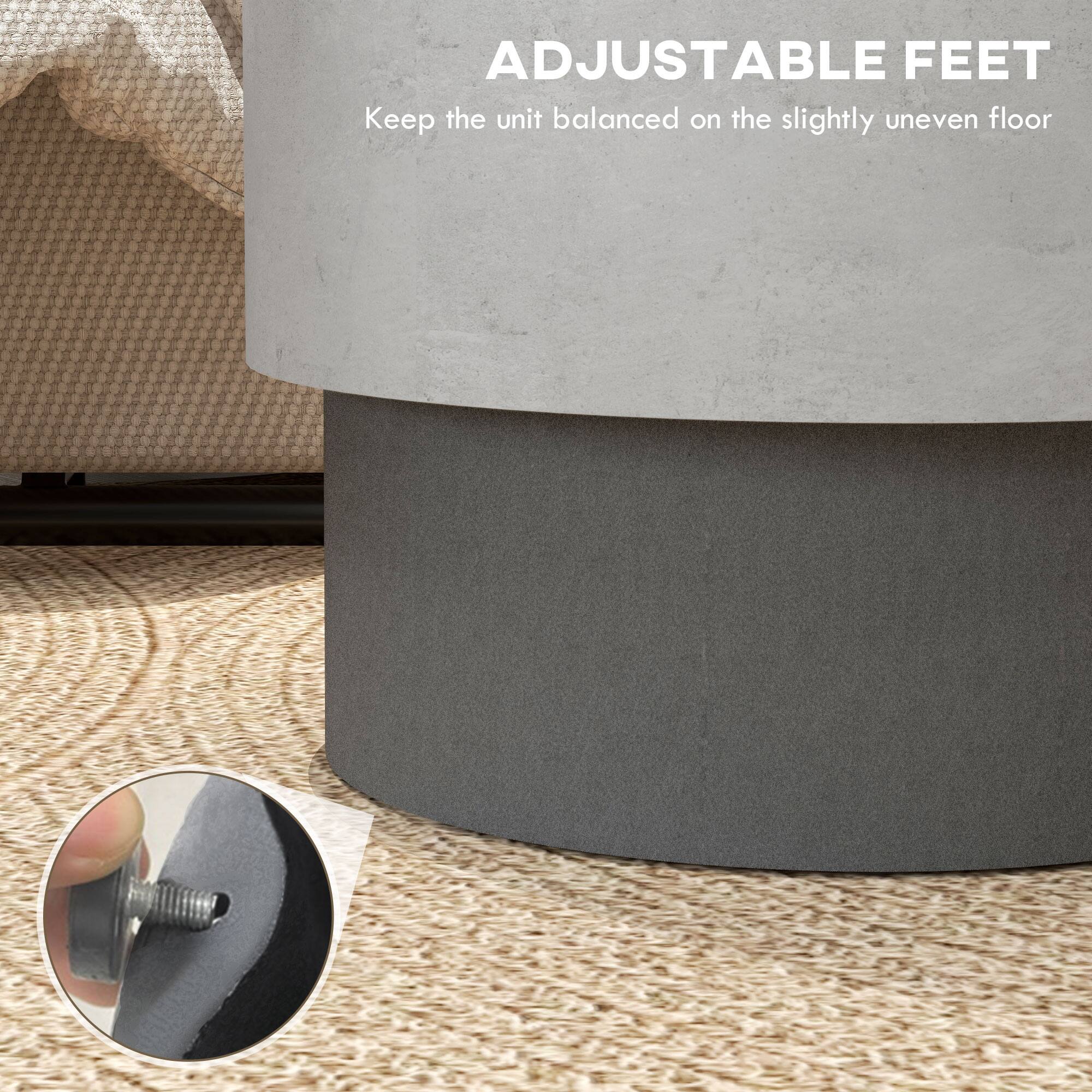 ADJUSTABLE FEET
Keep the unit balanced on the slightly uneven floor