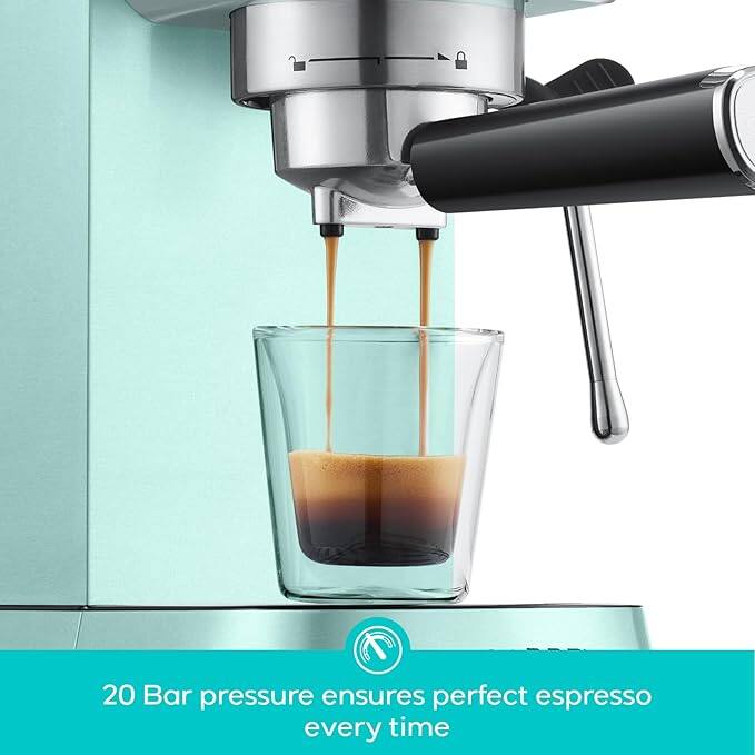 20 Bar pressure ensures perfect espresso every time