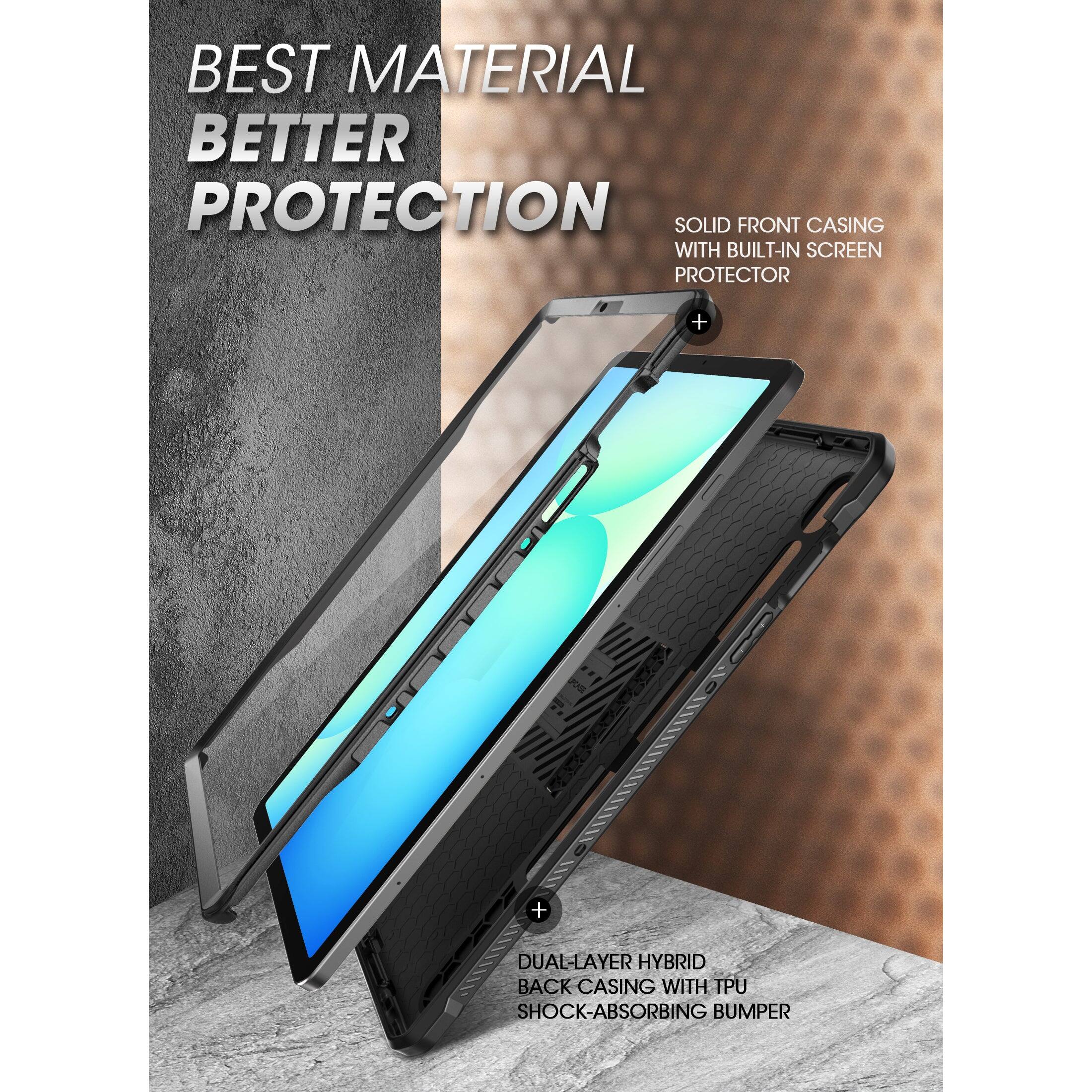 BEST MATERIAL  
BETTER PROTECTION  

SOLID FRONT CASING WITH BUILT-IN SCREEN PROTECTOR  

DUAL-LAYER HYBRID BACK CASING WITH TPU SHOCK-ABSORBING BUMPER