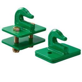 VEVOR - 3/8" Tractor Bucket Hooks Grade 70 Forged Steel 2 Pack Bolt On Grab Hooks Heavy Duty Mount With Backer Plate - Green