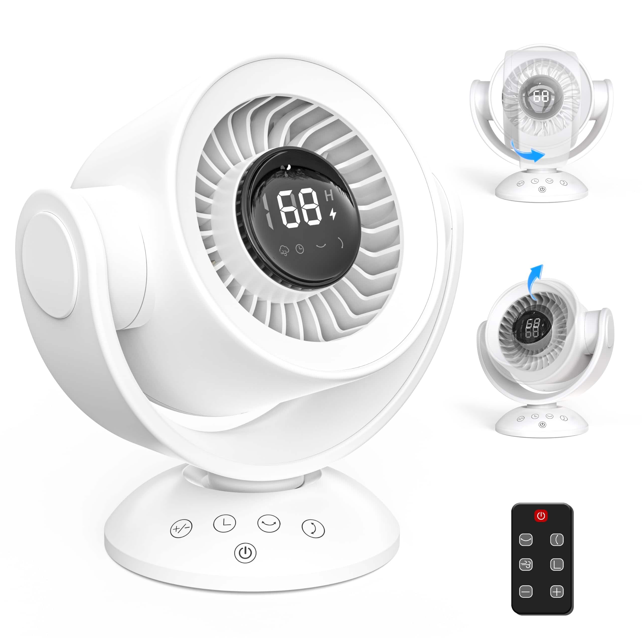 PRIMEPLUS - Quiet Air Circulator Desk Fan with Remote, 90°V+120°Osc, 100 Speeds, 10H Timer, 25dB, for Home Office Travel - White price history on PriceWatchPro