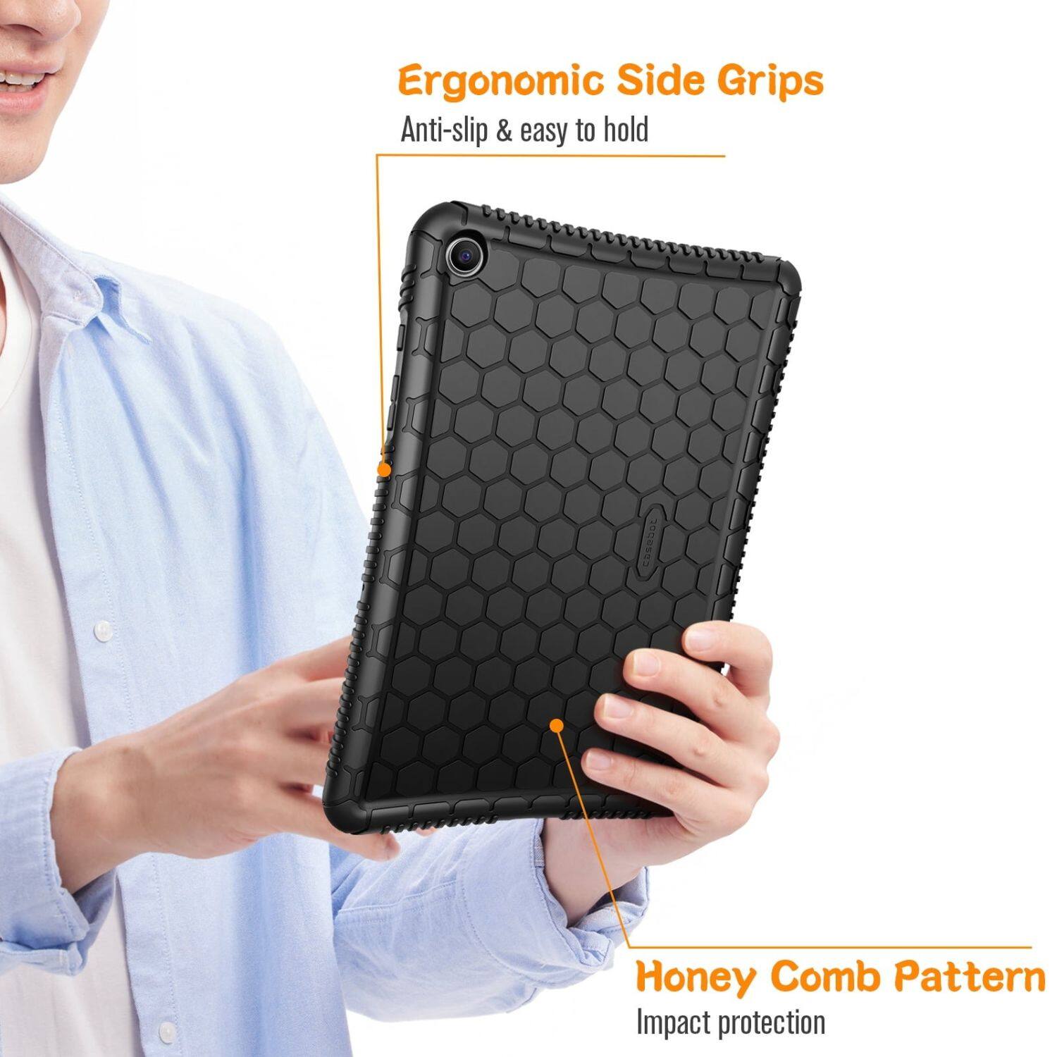 Ergonomic Side Grips  
Anti-slip & easy to hold  

Honey Comb Pattern  
Impact protection