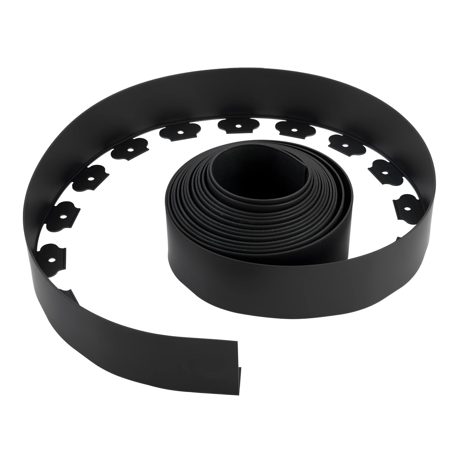 Alt View 5. VEVOR - Landscape Edging, 33 ft x 4 in Plastic Garden Border Edging with 30 Spikes & 2 Ground Stakes, No Dig - Black.