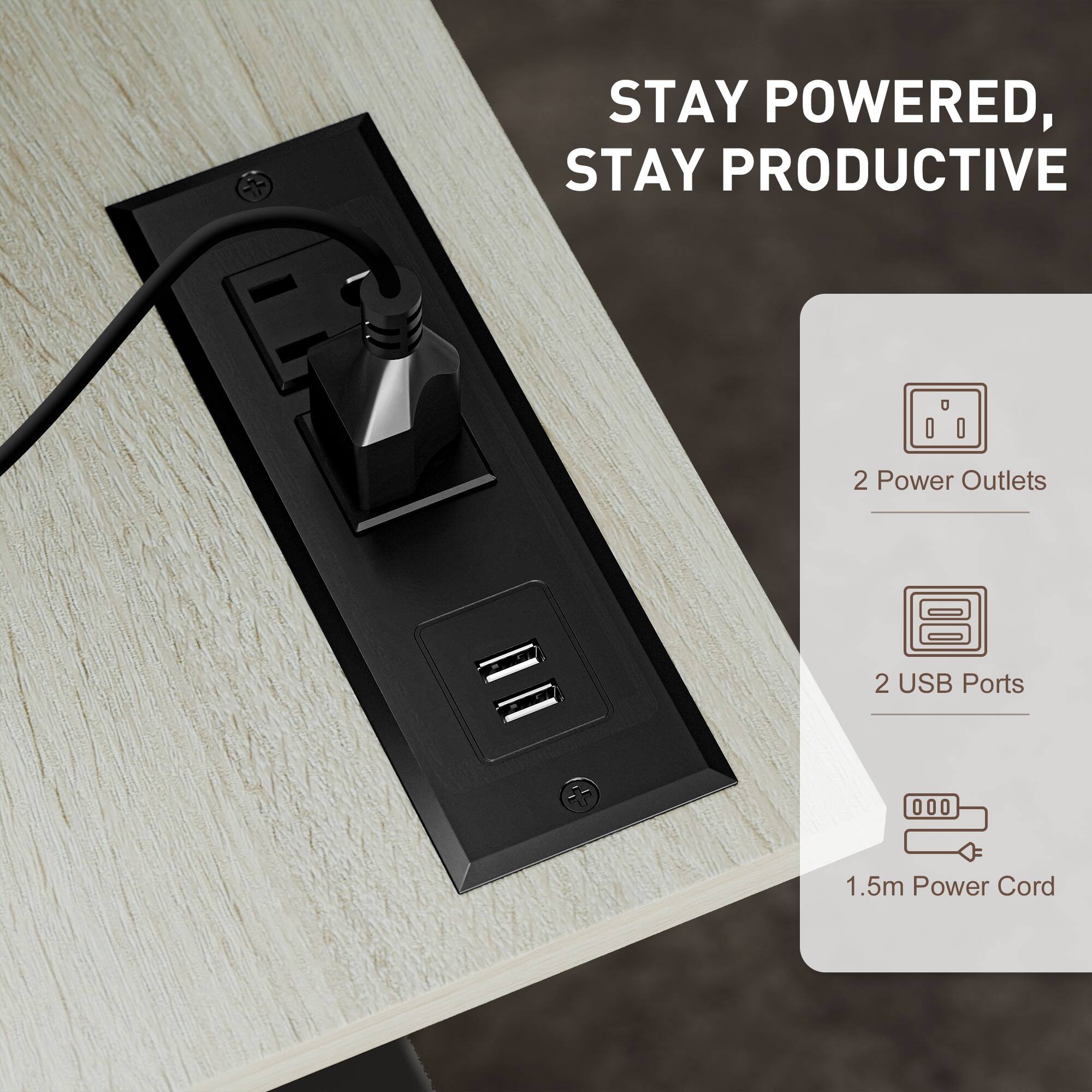 STAY POWERED, STAY PRODUCTIVE

- 2 Power Outlets
- 2 USB Ports
- 1.5m Power Cord