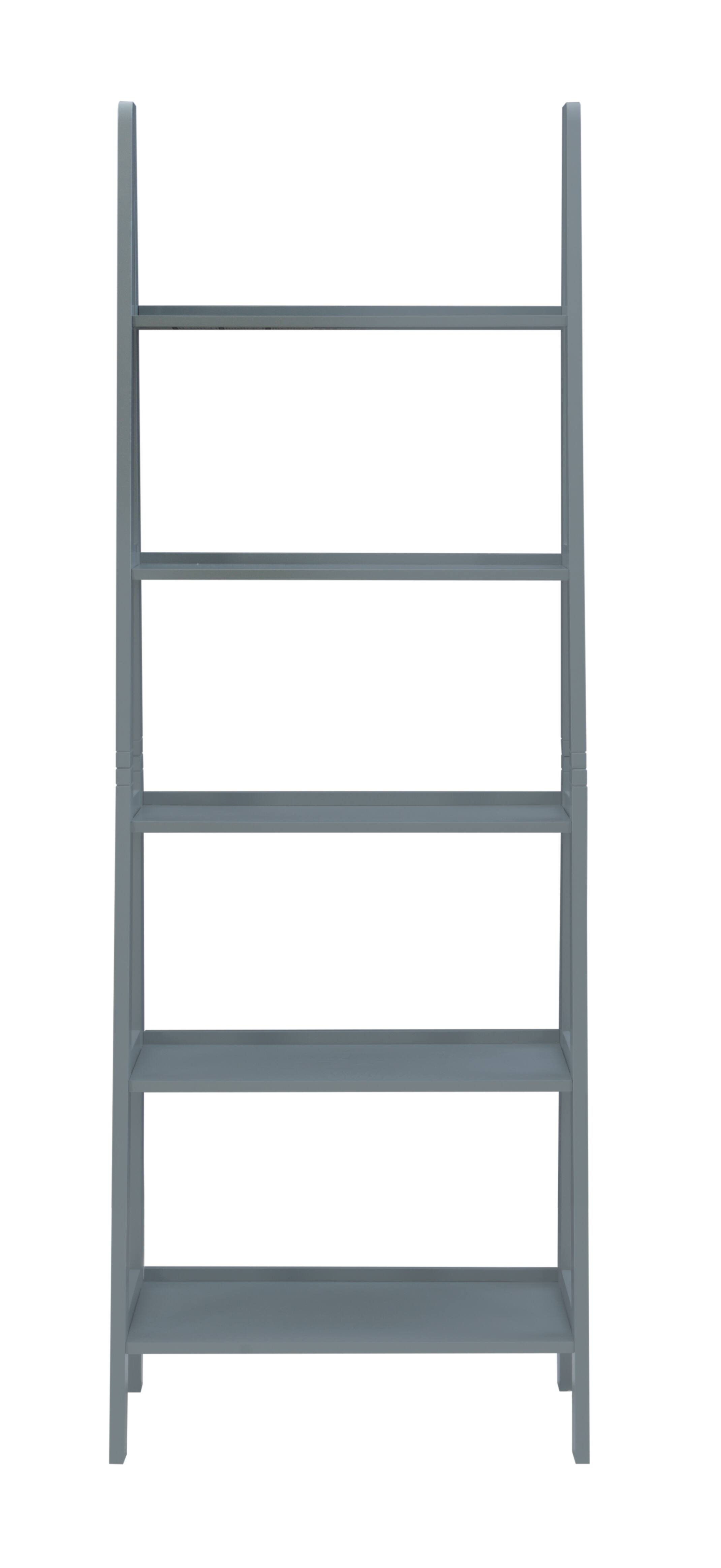 Angle. Linon Home Décor - Radford Five-Tier Ladder Bookshelf - Gray.