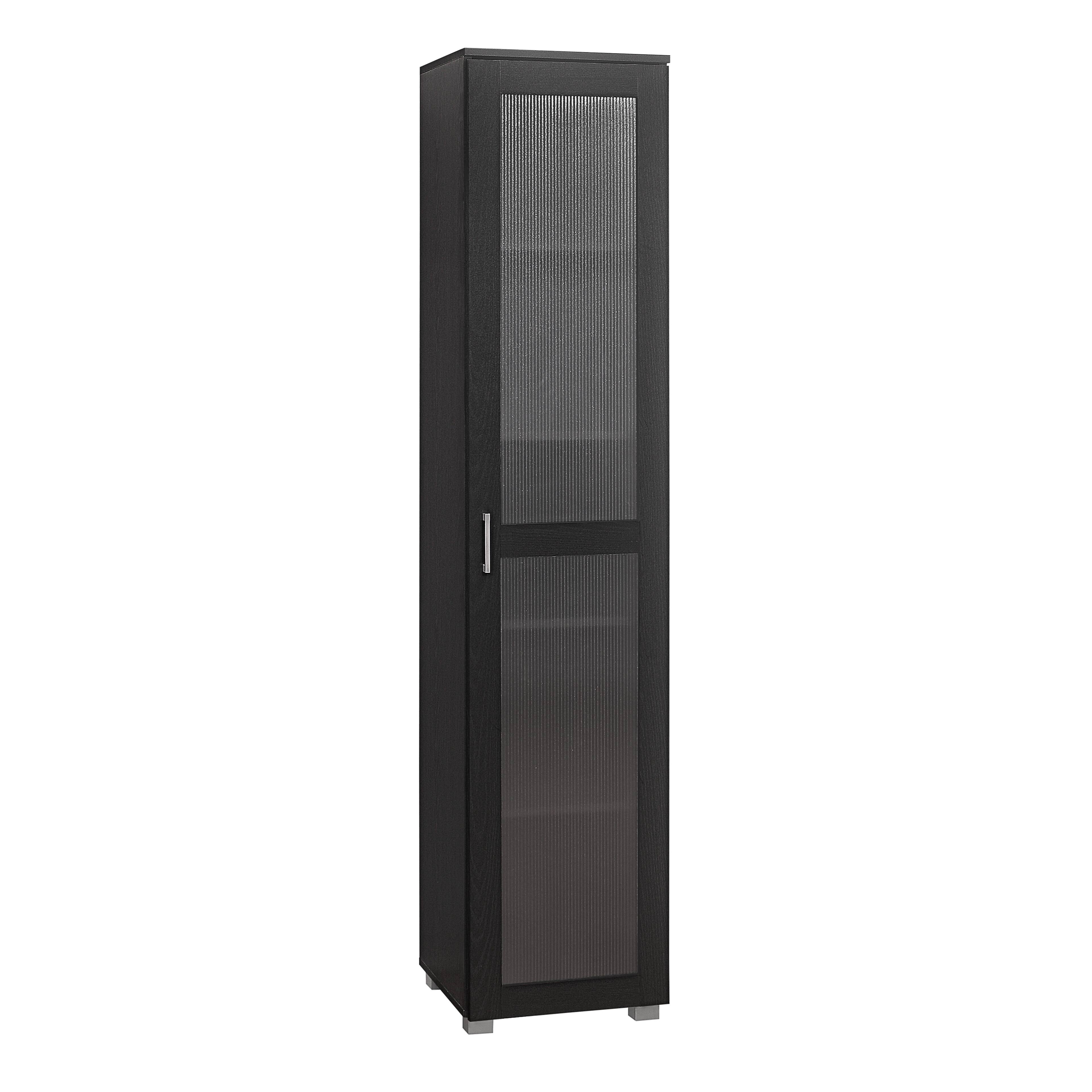 Back. Kings Brand Furniture - Kings Brand Furniture Romero Tall Curio Storage Cabinet Tall Bookshelf Perfect for Living Room, Kitchen Bedroom & Office - Black.
