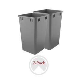 Rev-A-Shelf - Polymer Replacement 27 qt. Trash Bin, Silver, 2 Pack, RV-1024-17-2 - Metallic Silver