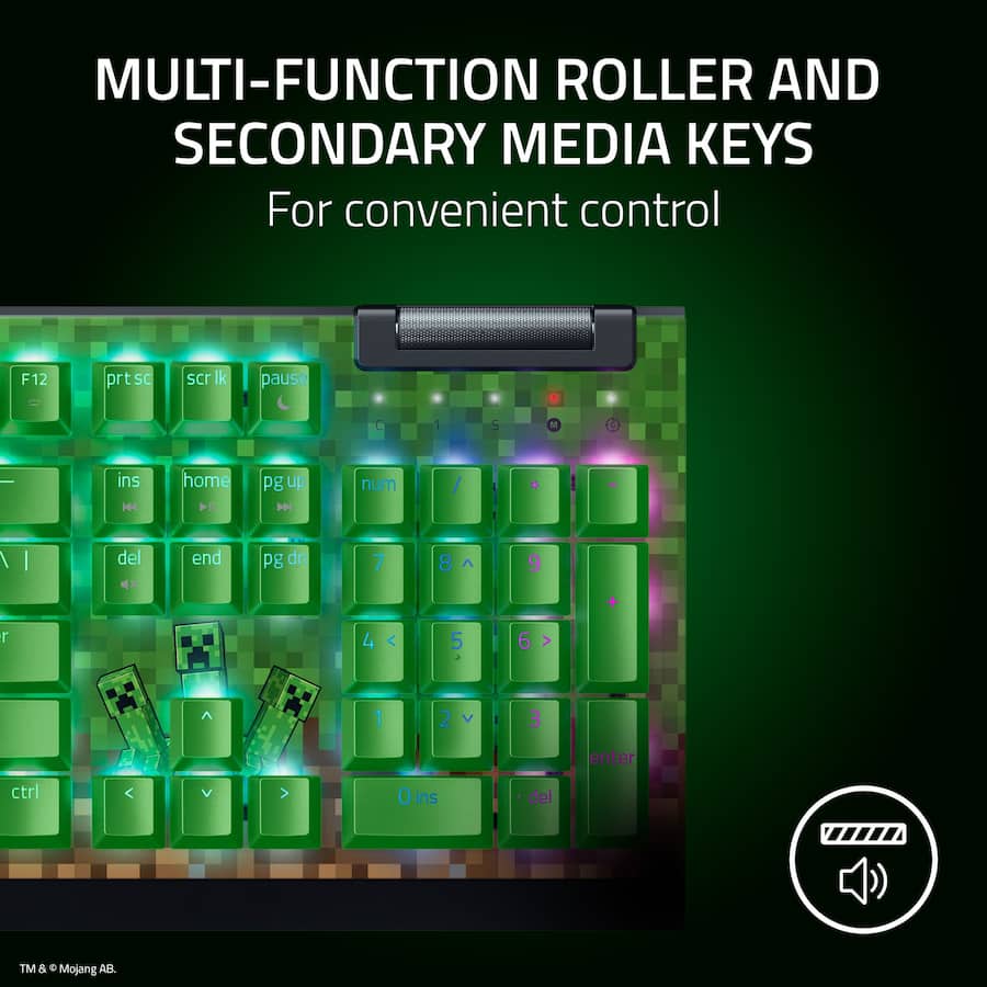 Razer BlackWidow V4 X Full Size Wired Mechanical Green Clicky Switch ...