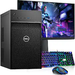 Dell - Refurbished Excellent - Precision Tower Gaming PC | Intel i5-9th | 16GB DDR4 RAM | 128GB SSD + 1TB | NVIDIA GTX 1660s | 19" LED | Wi-Fi | Win11 - Black
