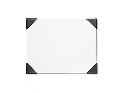 Front. House of Doolittle - Refillable Paper Desk Pad, 22" x 17", White, 50 Sheets/Pad - White/Brown.