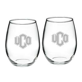 Jardine - Central Oklahoma Bronchos 21oz. 2-Piece Stemless Wine Glass Set - Multicolor