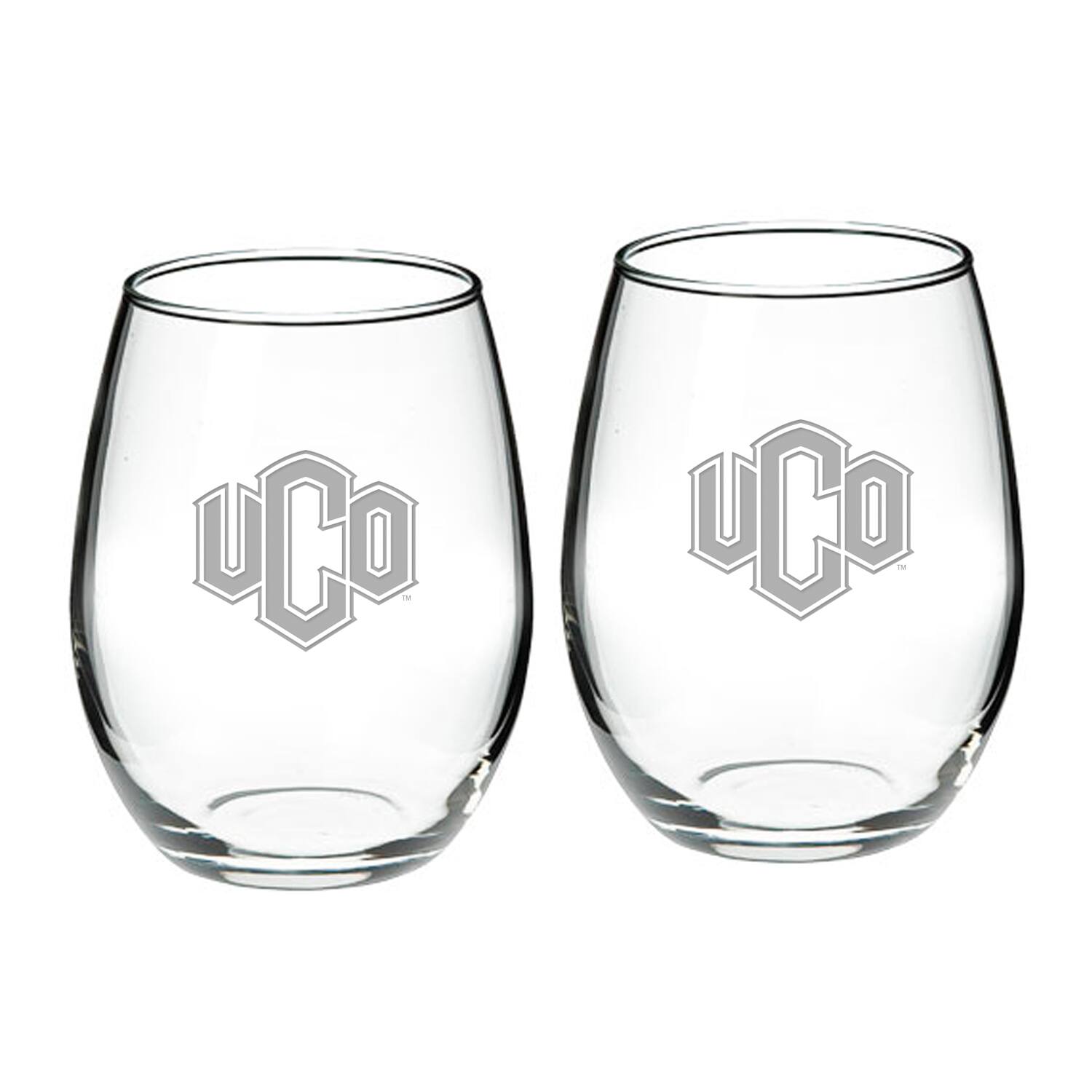 Front. Jardine - Central Oklahoma Bronchos 21oz. 2-Piece Stemless Wine Glass Set - Multicolor.