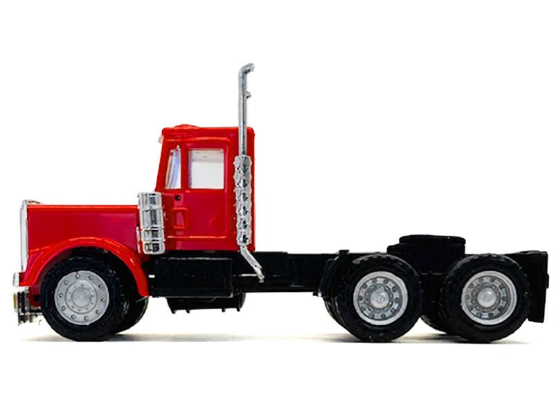 Angle. Promotex - Kenworth W900 Short Day Cab "New Version" Red 1/87 (HO) Plastic Model Car by Promotex - Red.