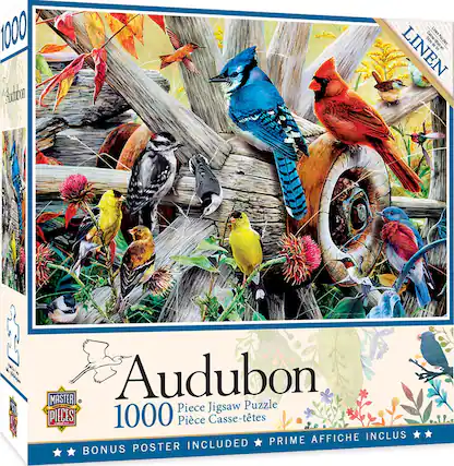 1000 Piece Jigsaw Puzzle
Audubon
LINEN
1000 Pièce Casse-têtes
BONUS POSTER INCLUDED
PRIME AFFICHE INCLUS