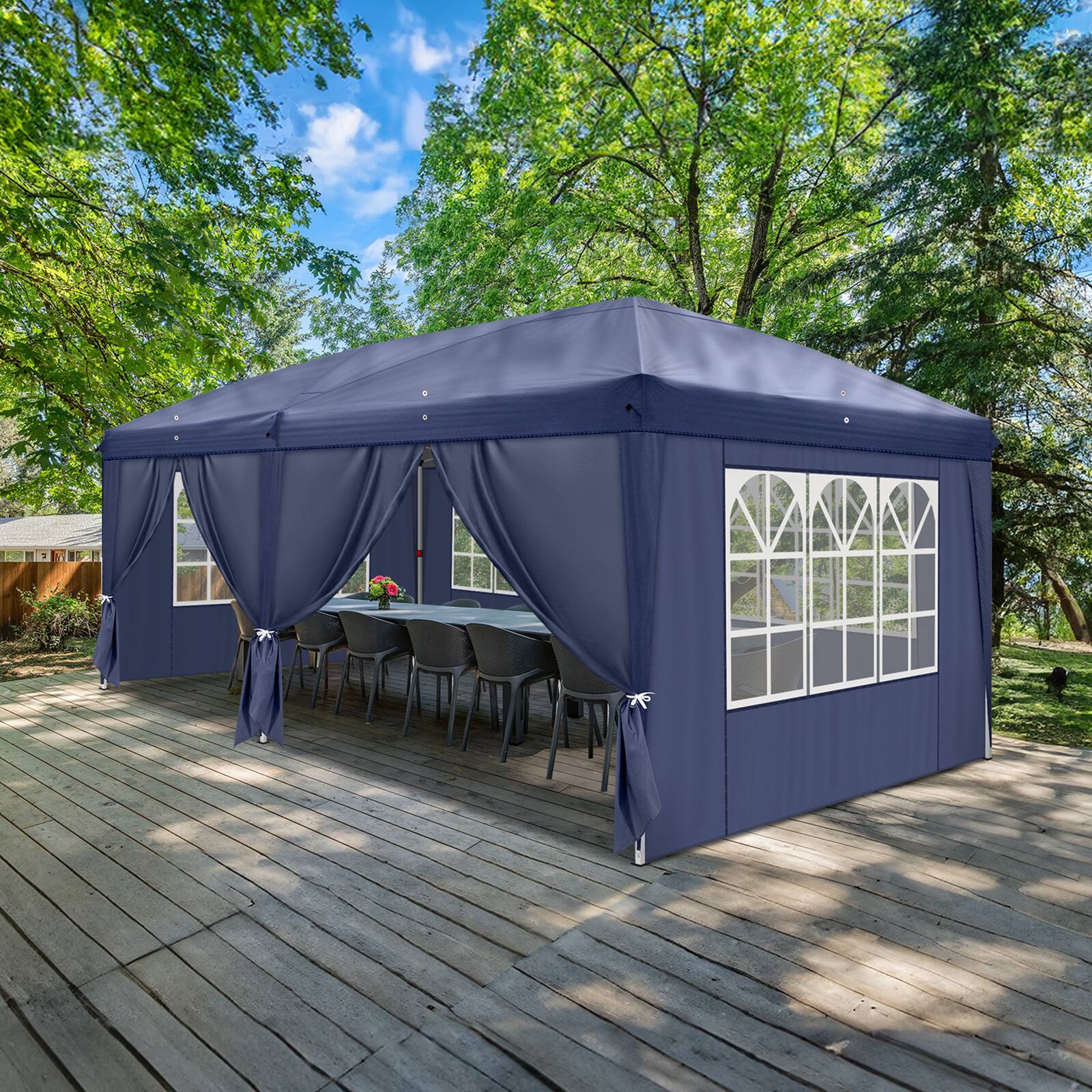 Back. Winado - 10x20ft Pop Up Canopy Tent, Outdoor Instant Shelter Folding Canopy with 6 Side Walls and Carry Bag for Events.