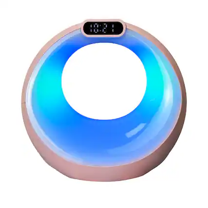 Front. PRIMEPLUS - Night Lights with Color Changing, 3-in-1 Alarm Clock and Bluetooth Speaker - Pink.