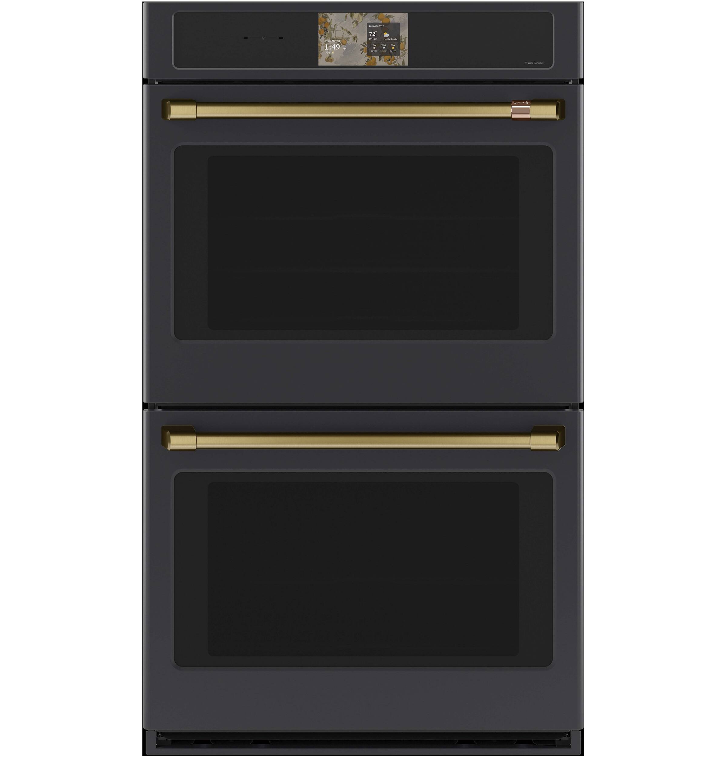 Alt View 19. Café - 30" Smart Built-In Double Electric Convection Wall Oven with Air Fry and Precision Cooking Modes - Matte Black.