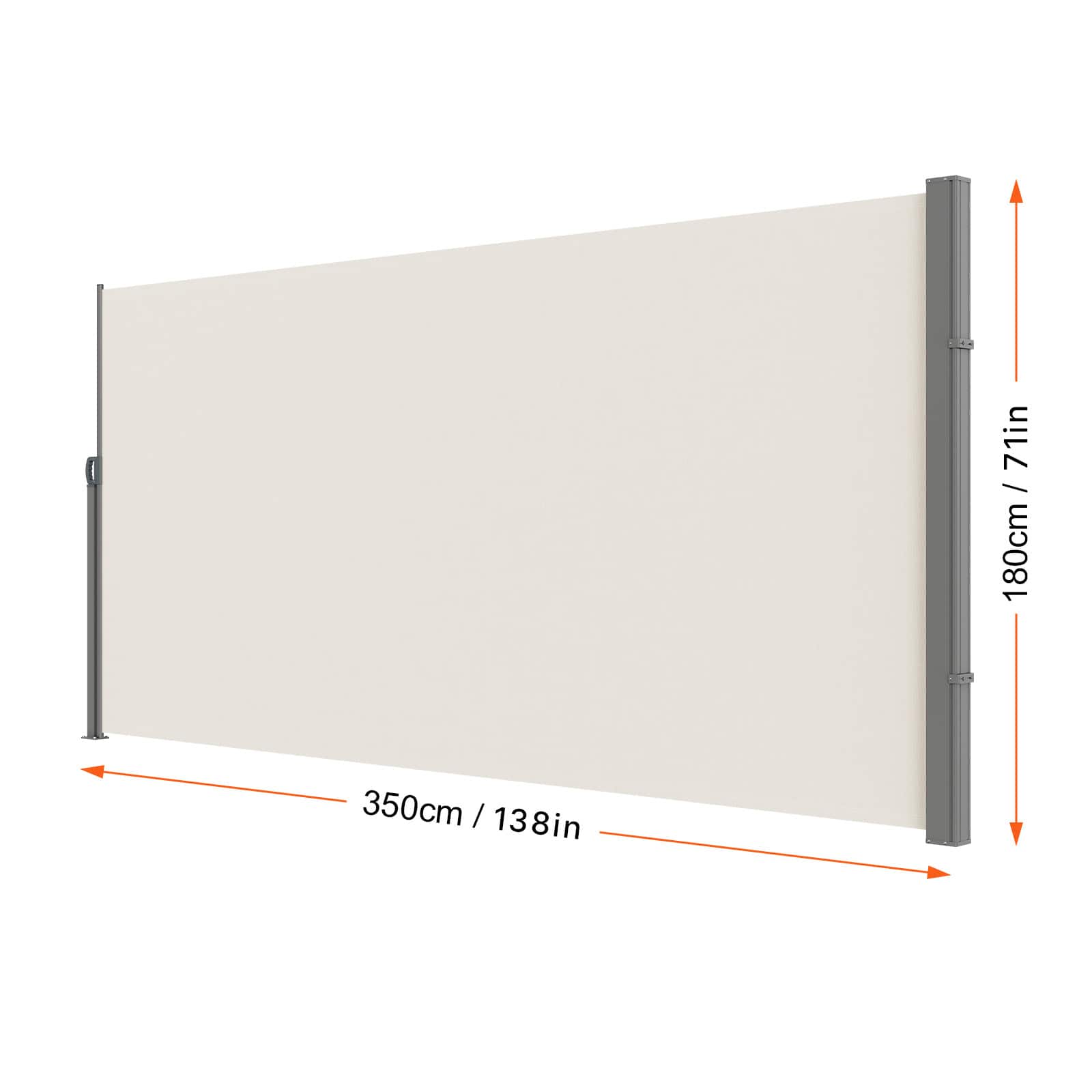 71in / 180cm, 350cm / 138in