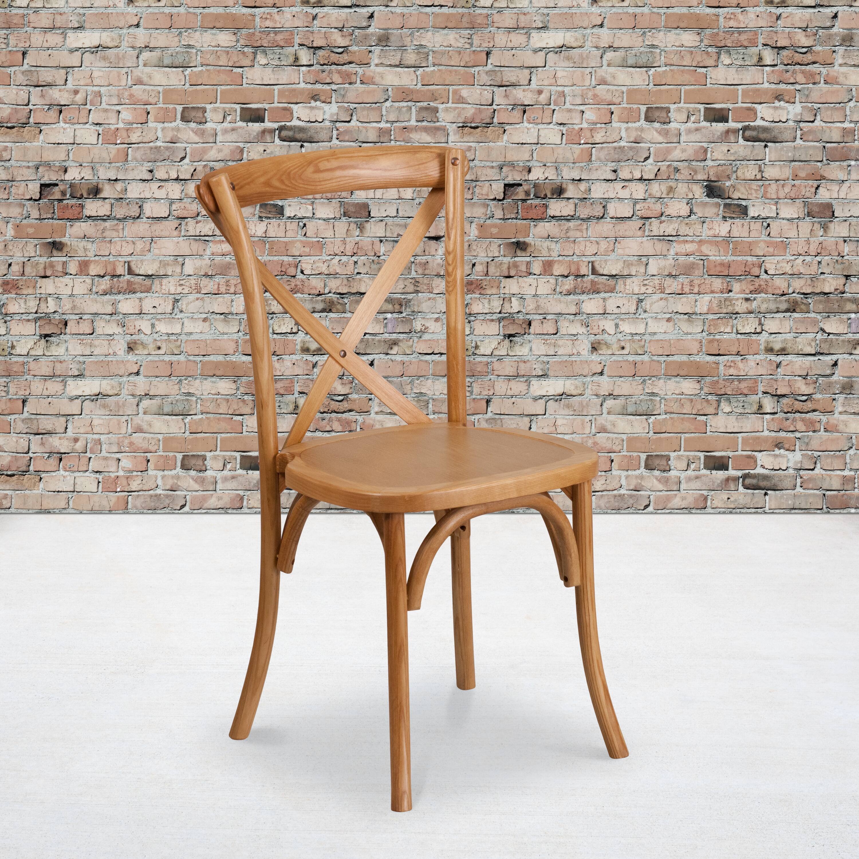 Alt View 12. Alamont Home - HERCULES Series Stackable Wood Cross Back Chair - Oak.