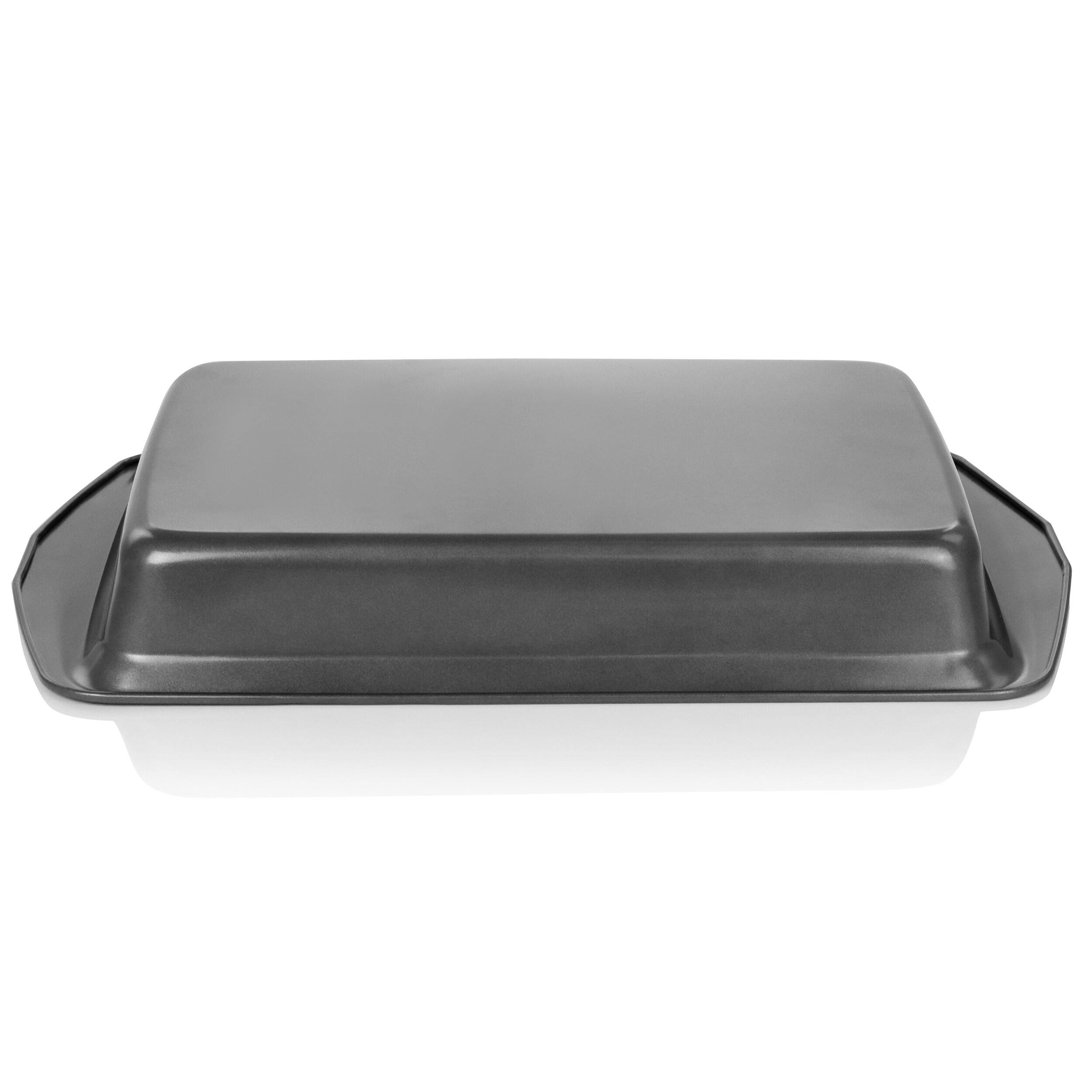 Alt View 2. Gibson - Gibson Baker's Friend 16.75 Inch Nonstick Steel Roasting Pan in Gray - Gray.