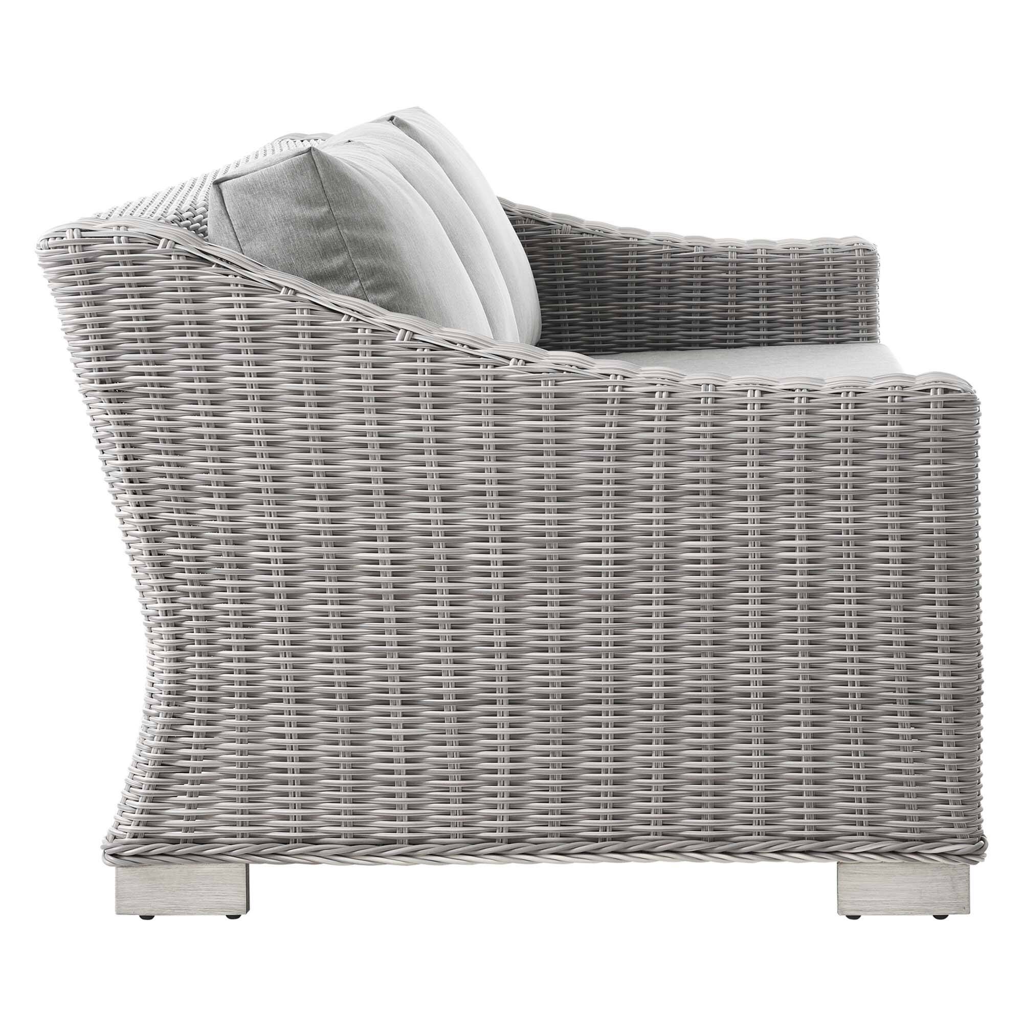 Alt View 1. Modway - Conway Outdoor Patio Wicker Rattan Sofa by Modway - Light Gray Gray.
