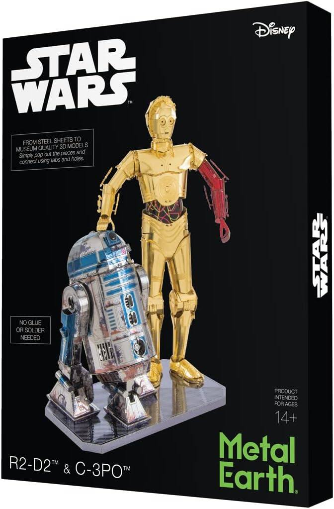 STAR WARS STEEL SHEETS TO FROM MODELS MUSEUM QUALITY 3D out the pieces and Simply pop holes. using tabs and connect Disney NO GLUE OR SOLDER NEEDED 1 STAR WARS R2-D2™ & C-3PO™ PRODUCT INTENDED FOR AGES 14+ Metal Earth.