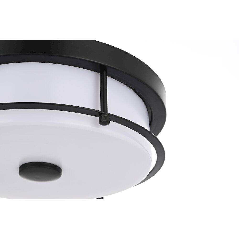 Alt View 1. Living District - Kolson 12 Inch Led Flush Mount Ceiling Light In Black - Black.
