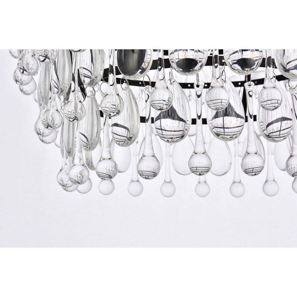 Alt View 3. Elegant Lighting - Nordic 5 lights black pendant - Black And Clear.