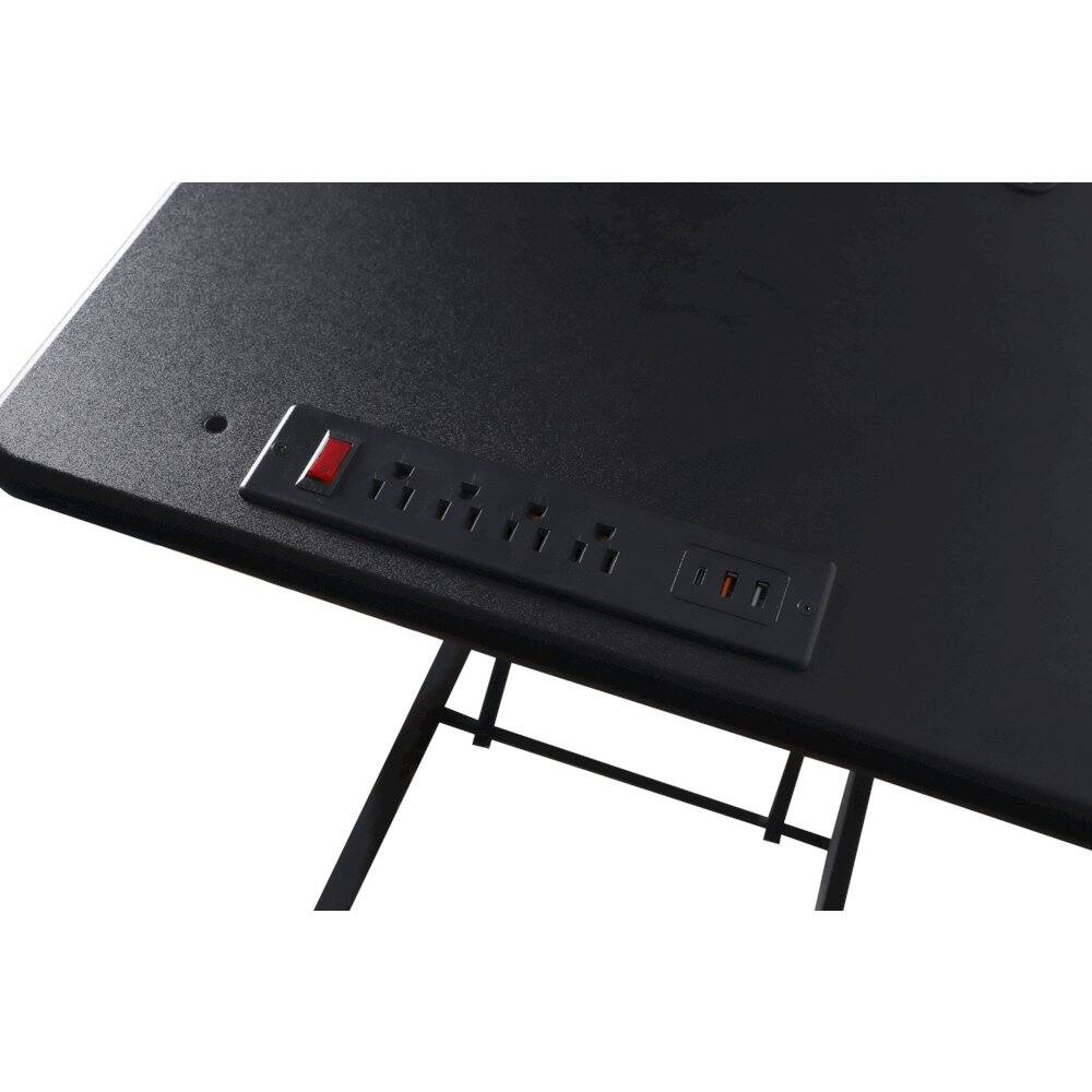 Alt View 2. Rocelco - 37.4" Electric Standing Desk Converter with AC USB ChargerDR2B) - Black.