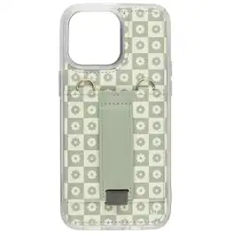 Walli Cases - iPhone 12 Pro Purse Phone Case with Wallet and Finger Strap - Blooming Check
