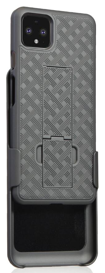 Alt View 8. Nakedcellphone - Case with Stand and Belt Clip Holster Combo for Google Pixel 4 XL - Black.
