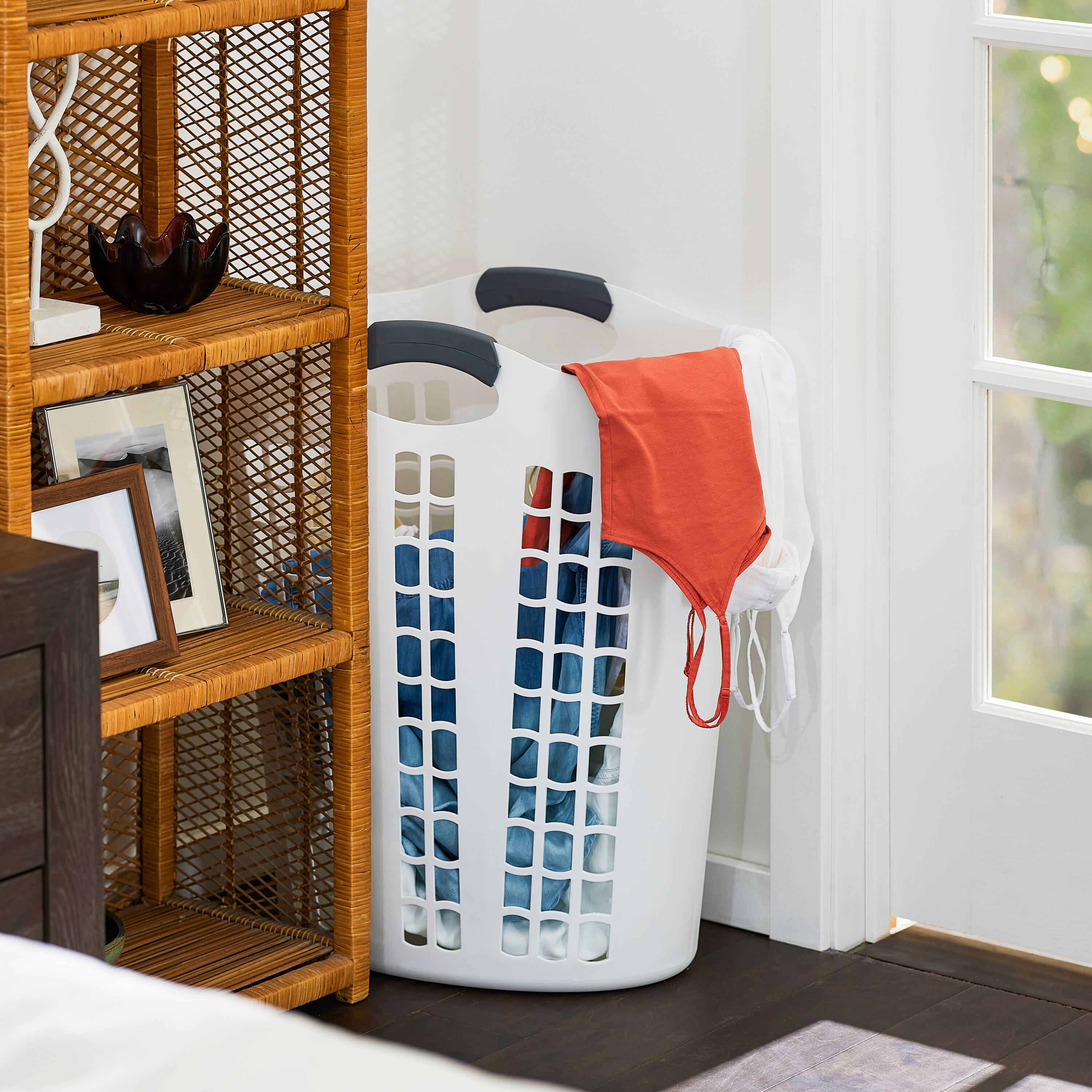 Alt View 5. Gracious Living - Gracious Living Easy Carry Flex 87 L Plastic Laundry Hamper, White (3 Pack) - White.