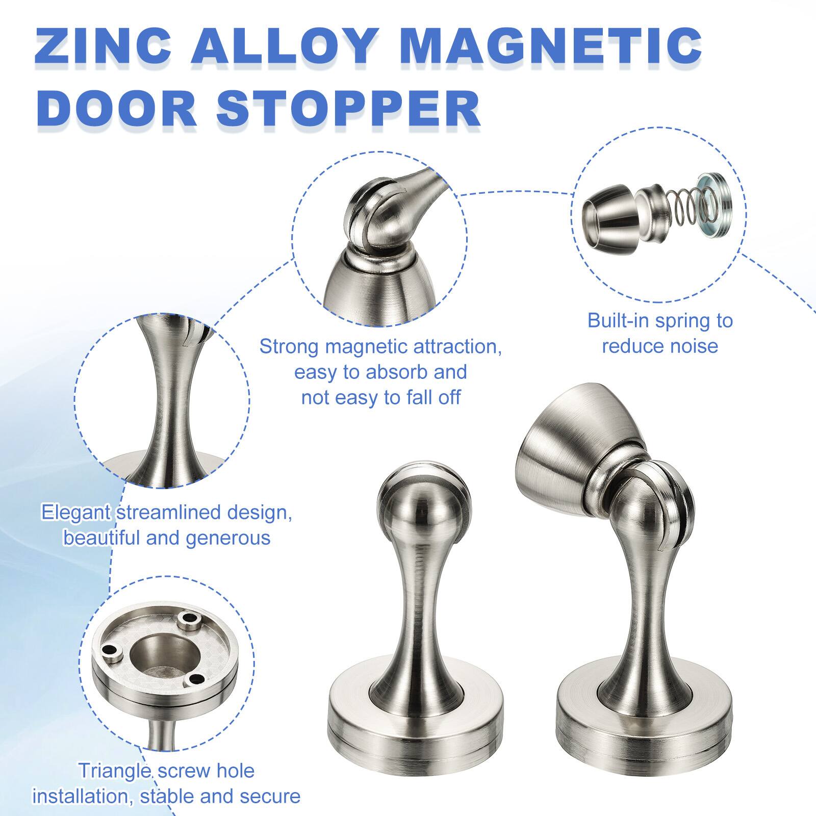 ZINC ALLOY MAGNETIC DOOR STOPPER

- Strong magnetic attraction, easy to absorb and not easy to fall off
- Built-in spring to reduce noise
- Elegant streamlined design, beautiful and generous
- Triangle screw hole installation, stable and secure